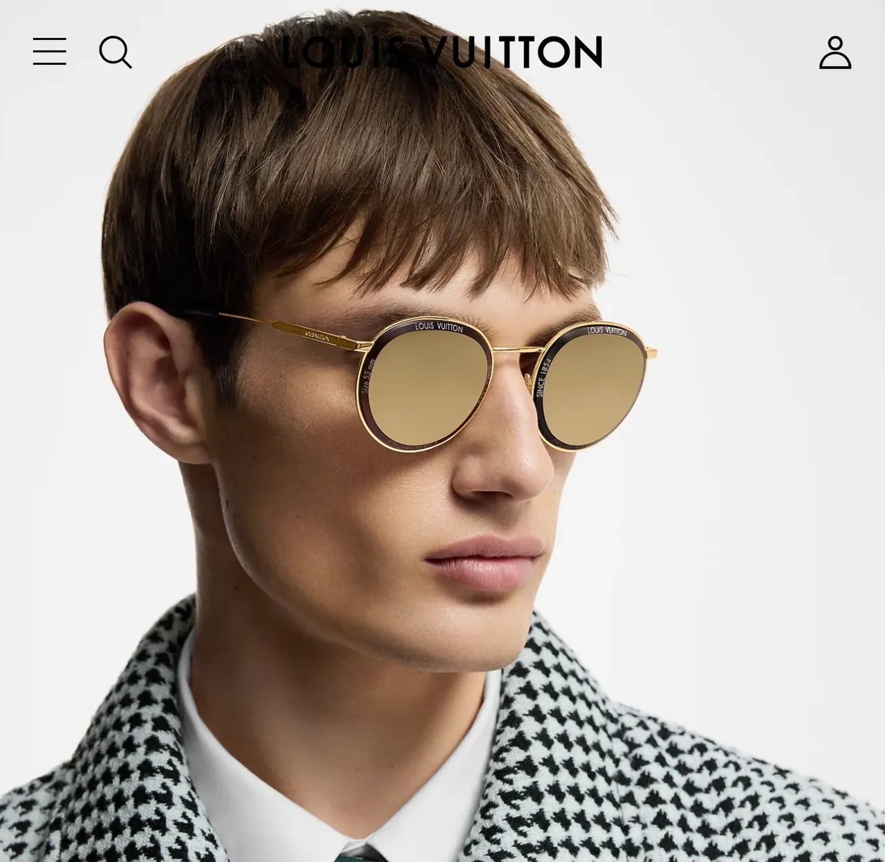 Louis Vuitton lunettes de soleil rondes en métal doré avec miroir ambre 7