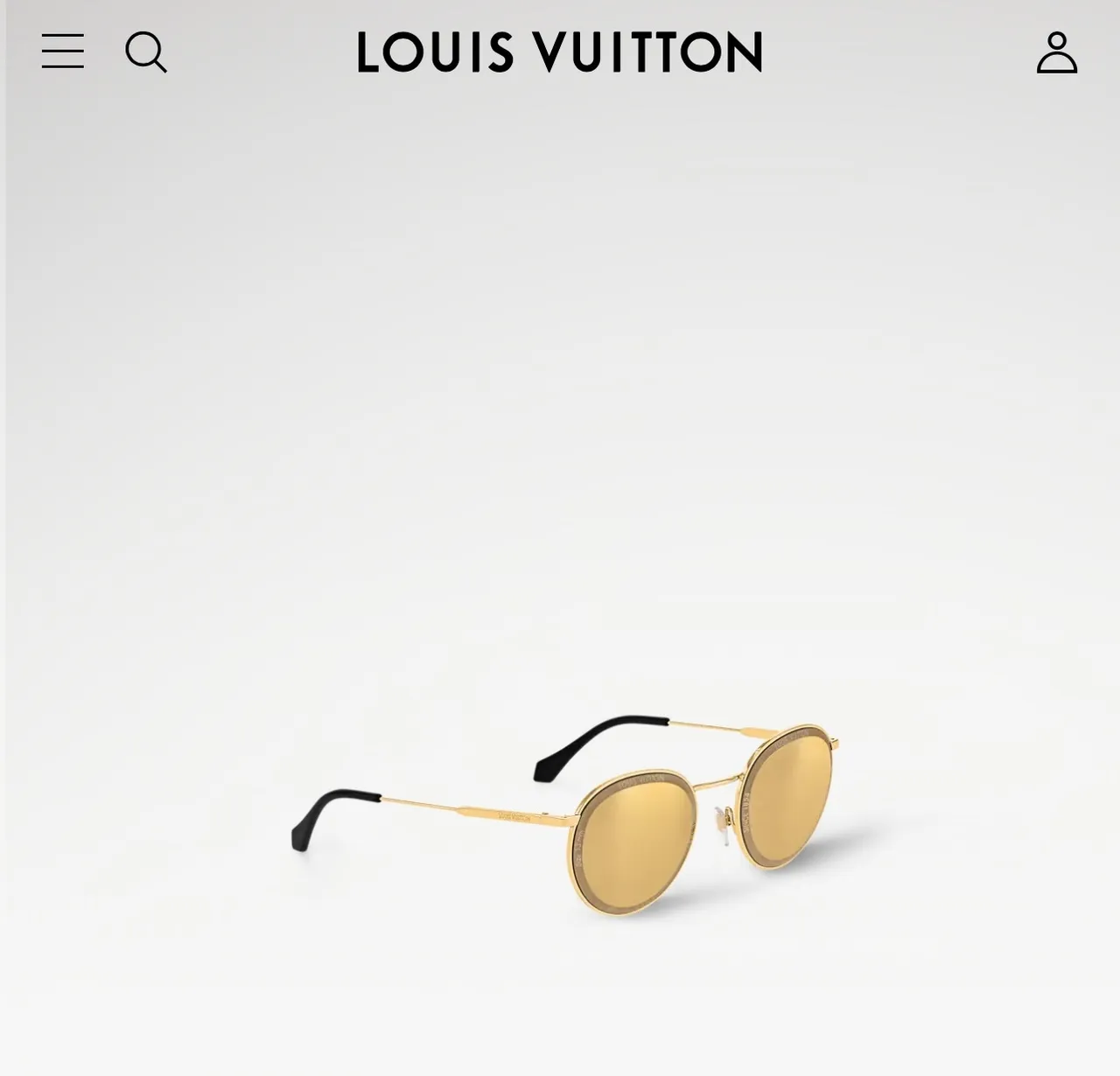 Louis Vuitton lunettes de soleil rondes en métal doré avec miroir ambre 8
