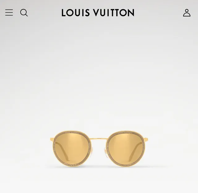 Louis Vuitton lunettes de soleil rondes en métal doré avec miroir ambre 9