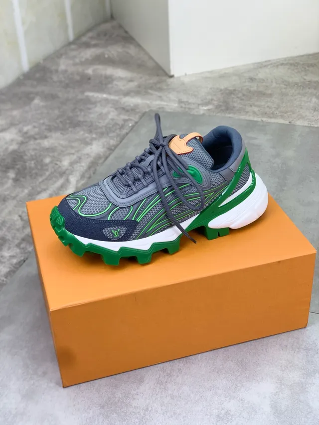 Louis Vuitton Run Away Gray Green Chunky Sneakers 5