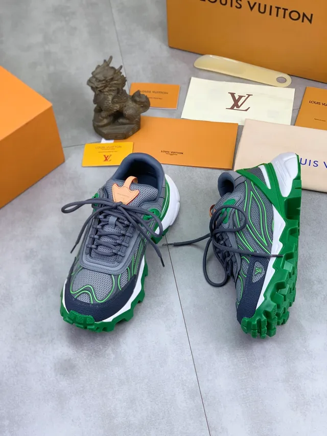 Louis Vuitton Run Away Gray Green Chunky Sneakers 6