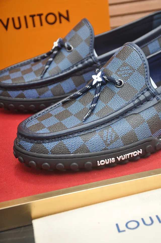 Louis Vuitton Run Away Loafer Blue Brown Damier Check Loafers 2