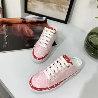 Louis Vuitton Run Away Monogram Zapatillas mule lifestyle rosa y rojo