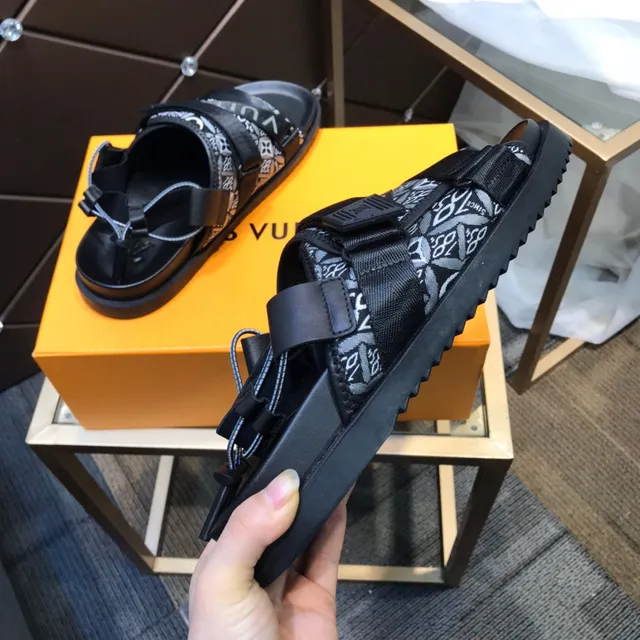 Sandálias casuais Louis Vuitton Run Away Monogram-Print pretas 5
