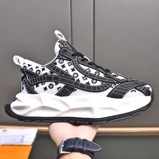Louis Vuitton Run Away Monogram Print White Black Chunky Sneakers