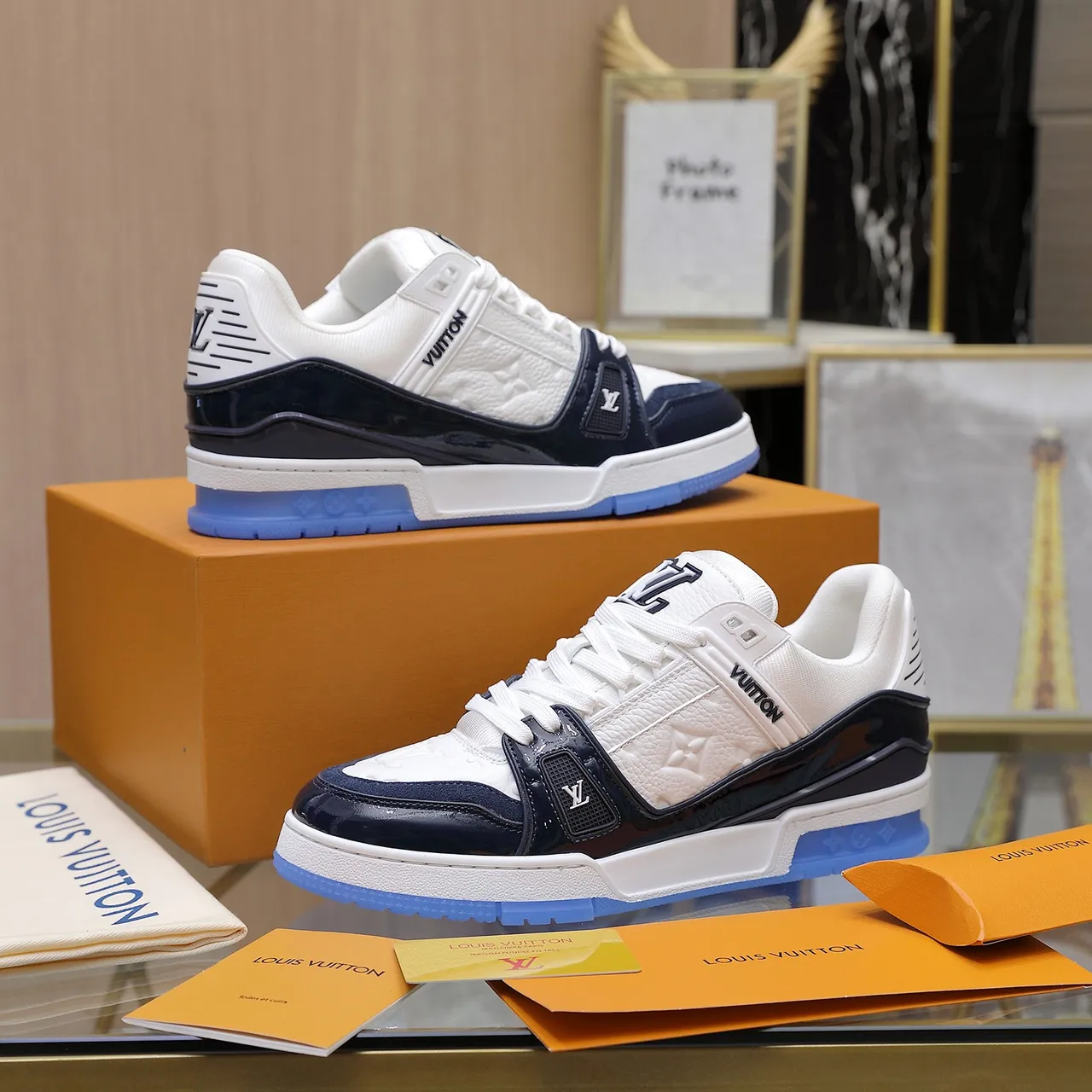 Louis Vuitton Run Away White and Navy Lifestyle Sneakers 4