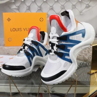 Louis Vuitton Run Away Tênis Chunky Brancos Azuis Vermelhos Pretos