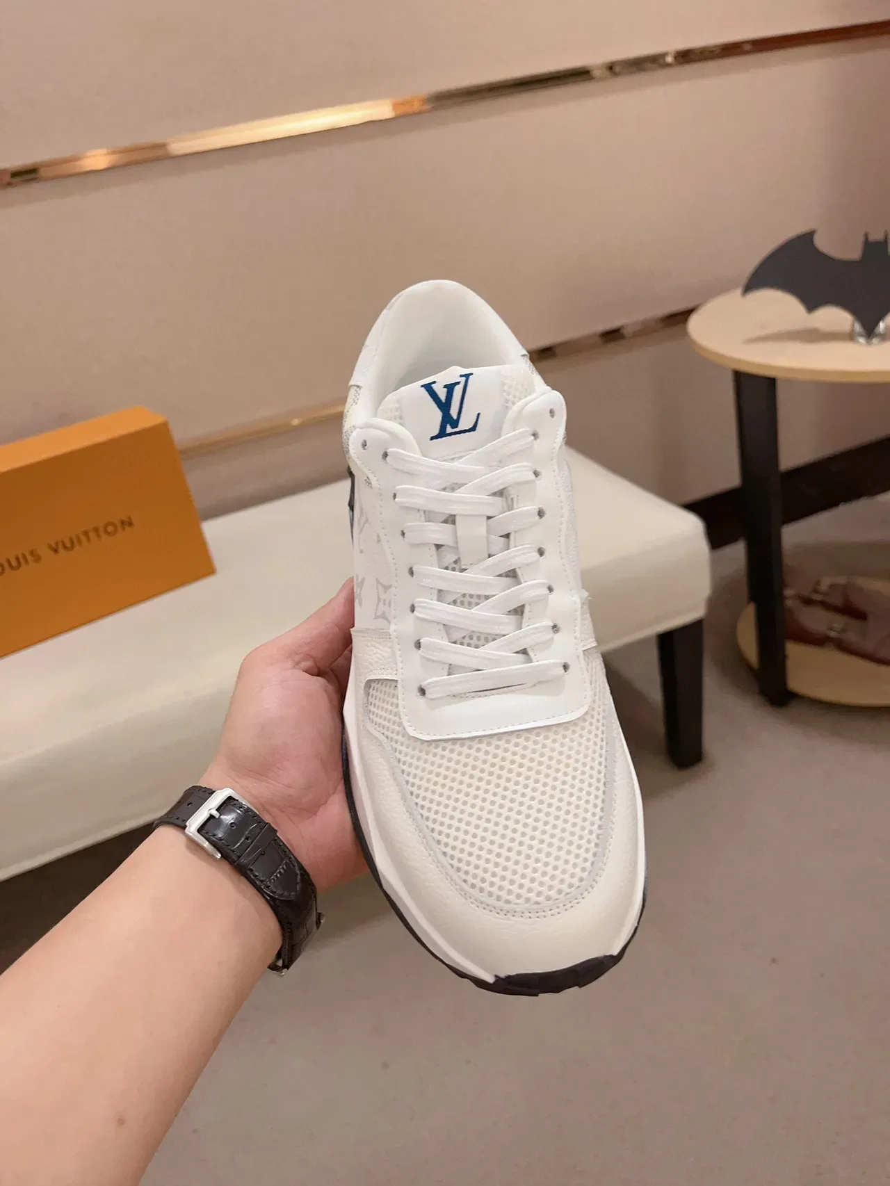 Louis Vuitton Run Away White Monogram and Damier Lifestyle Sneakers 3