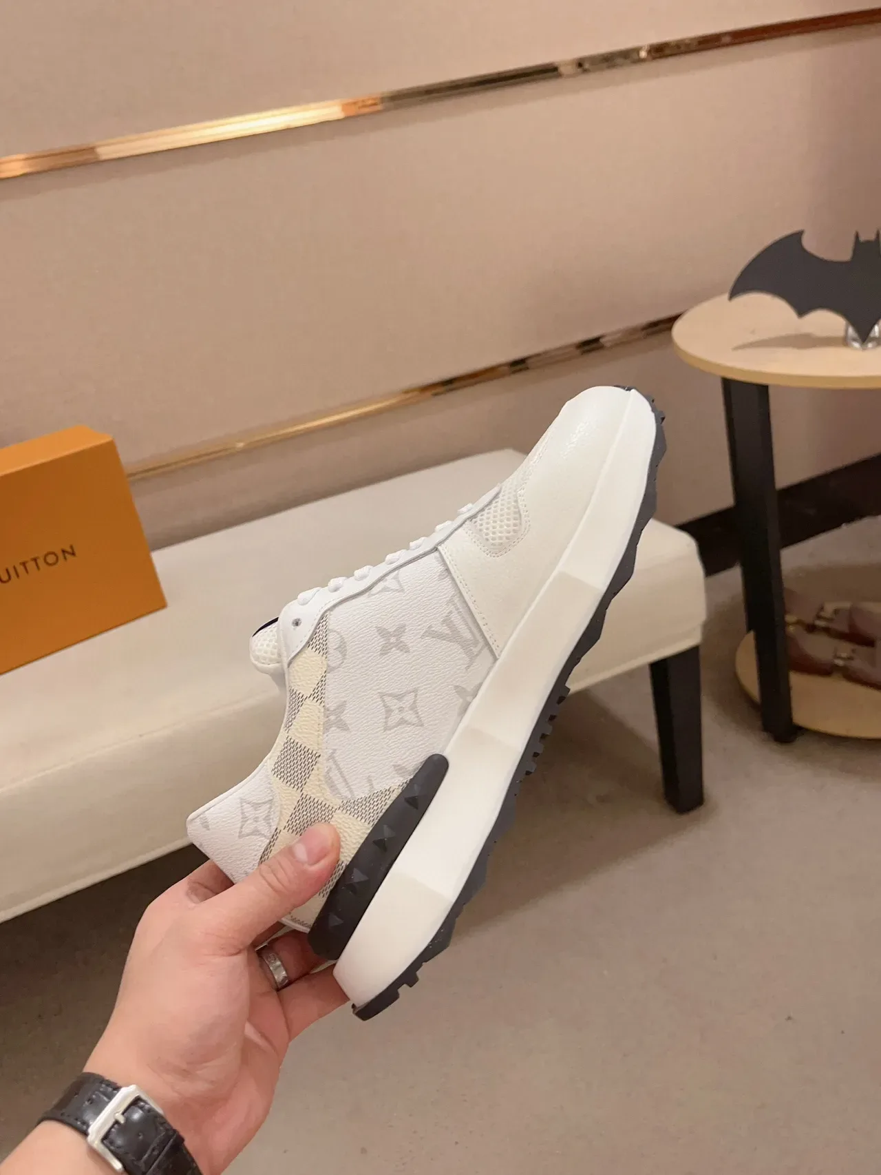 Louis Vuitton Run Away White Monogram and Damier Lifestyle Sneakers 6