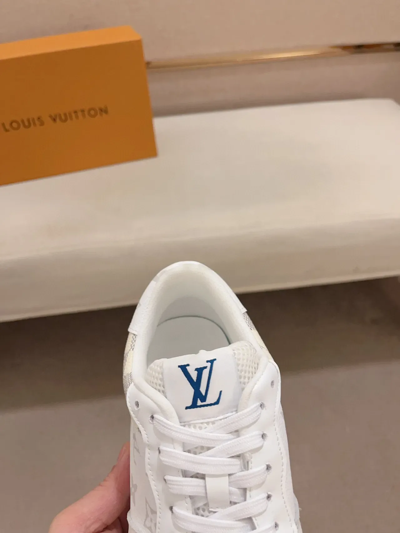 Louis Vuitton Run Away White Monogram and Damier Lifestyle Sneakers 7