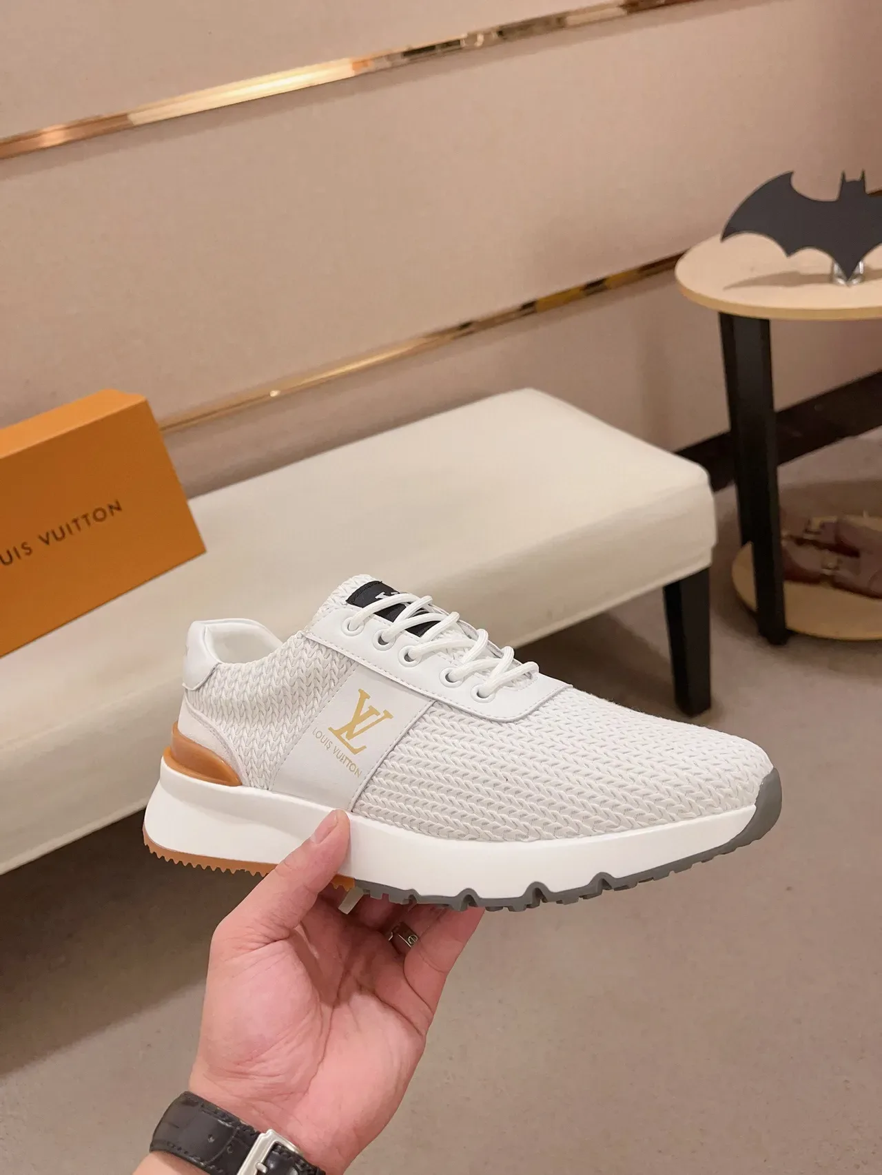 Louis Vuitton Run Away White Woven Knit Lifestyle Sneakers 4