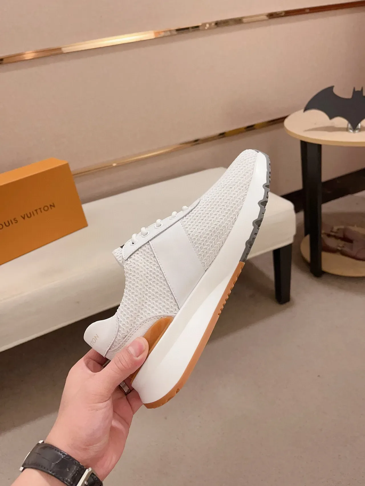 Louis Vuitton Run Away White Woven Knit Lifestyle Sneakers 5