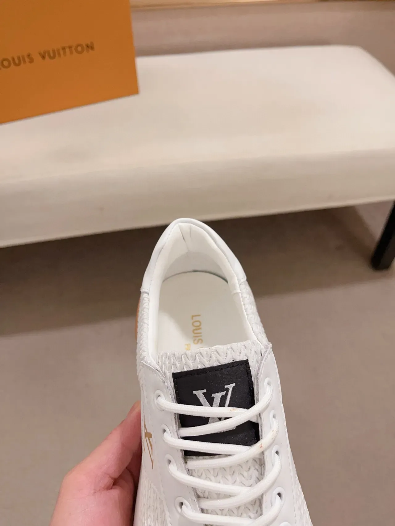 Louis Vuitton Run Away White Woven Knit Lifestyle Sneakers 6