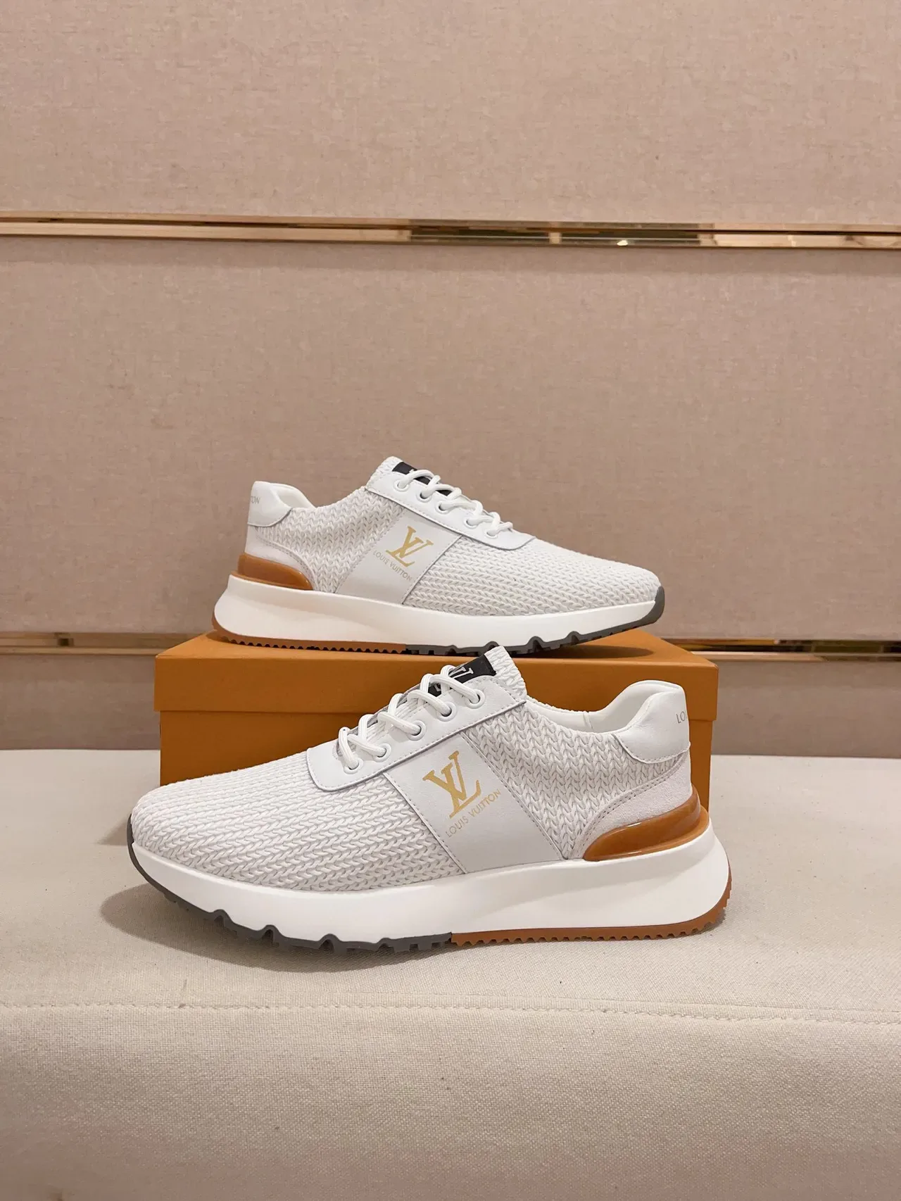 Louis Vuitton Run Away White Woven Knit Lifestyle Sneakers 7