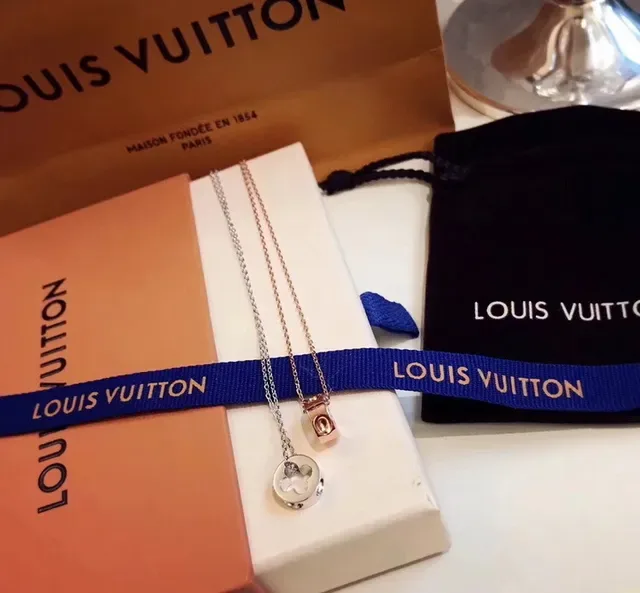 Louis Vuitton Silver Gold Monogram-Cutout Pendants Circular Charm Necklace 2