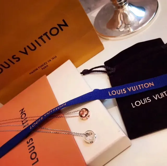Louis Vuitton Silver Gold Monogram-Cutout Pendants Circular Charm Necklace 4