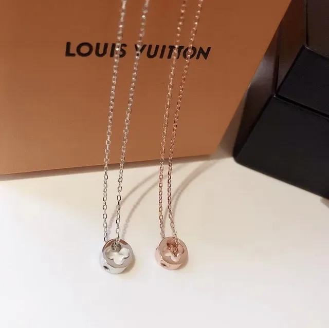 Louis Vuitton Silver Gold Monogram-Cutout Pendants Circular Charm Necklace 9