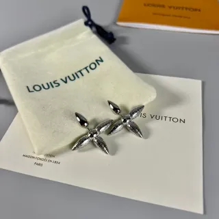 Louis Vuitton Silver Spiked Four-Pointed Earrings