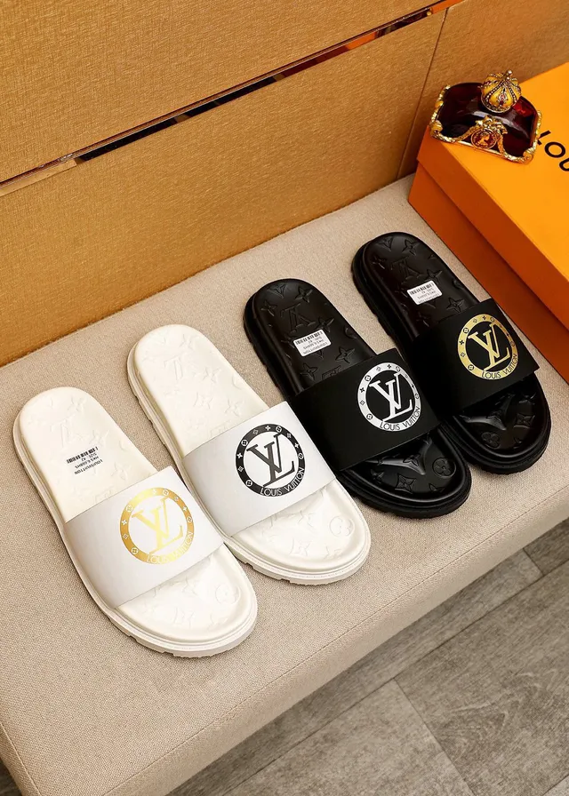 Louis Vuitton Slide Black Monogram-Embossed Slipper 5