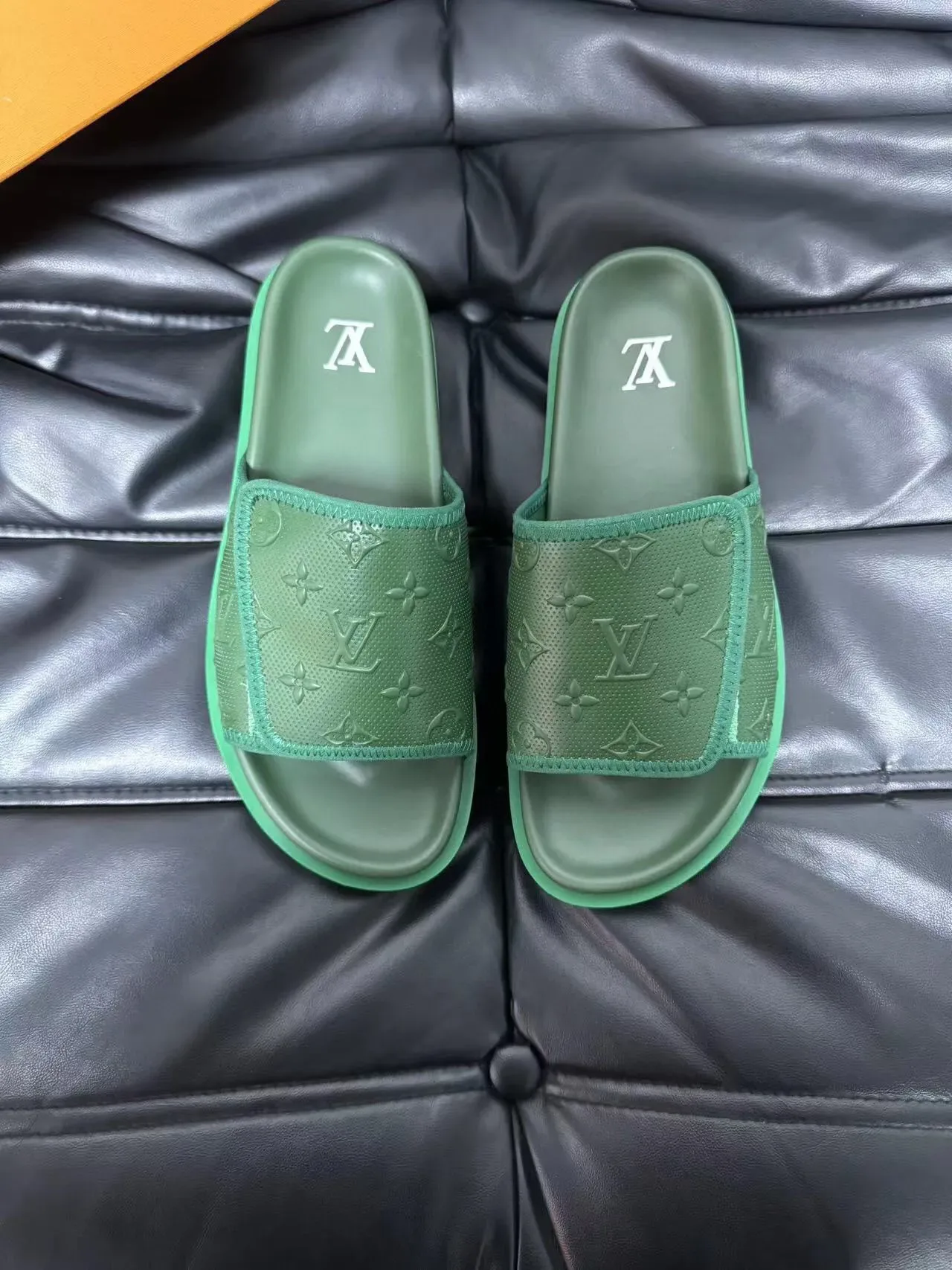 Louis Vuitton Slide Green Monogram Strap Slippers 2