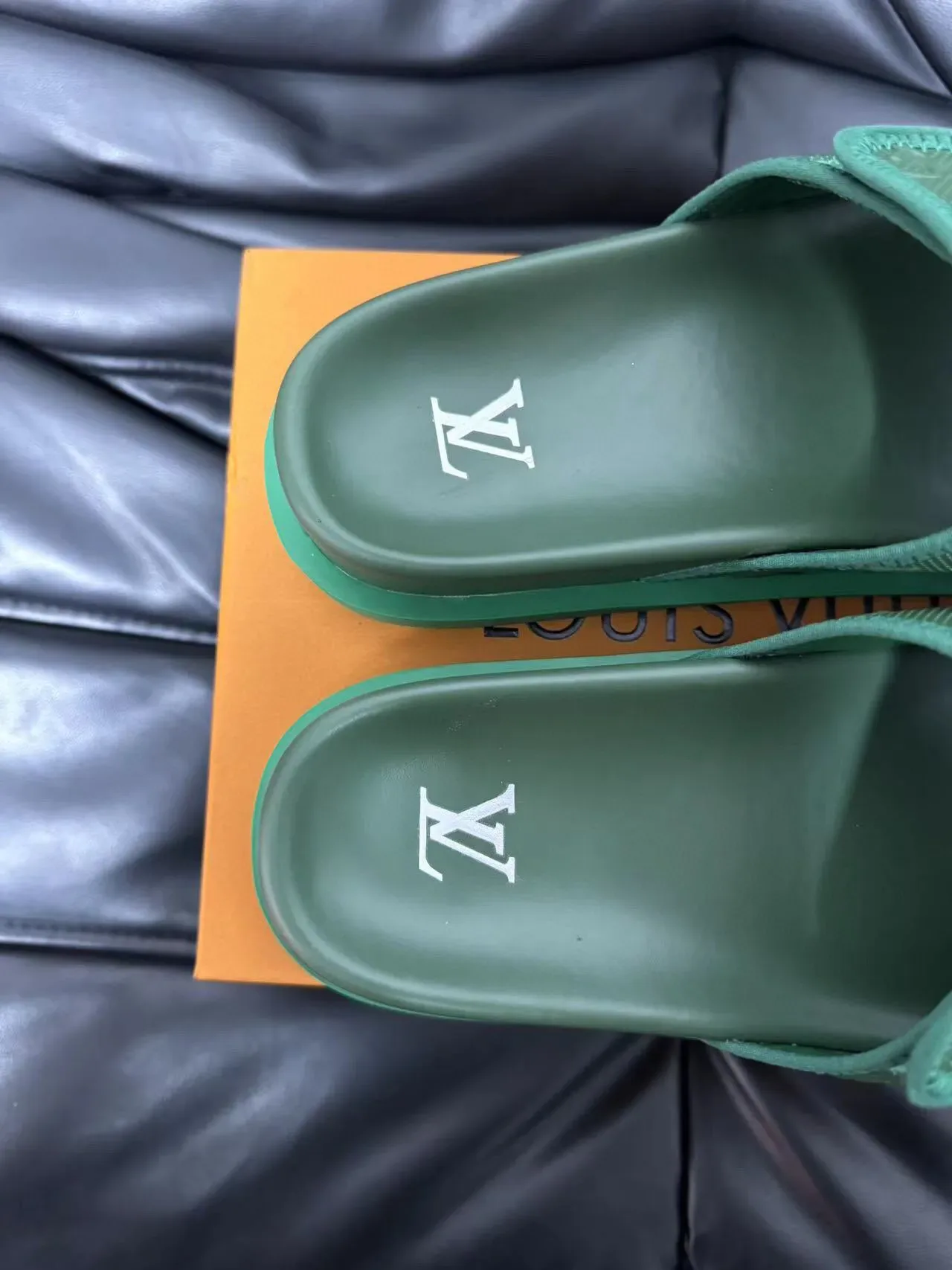 Louis Vuitton Slide Green Monogram Strap Slippers 7