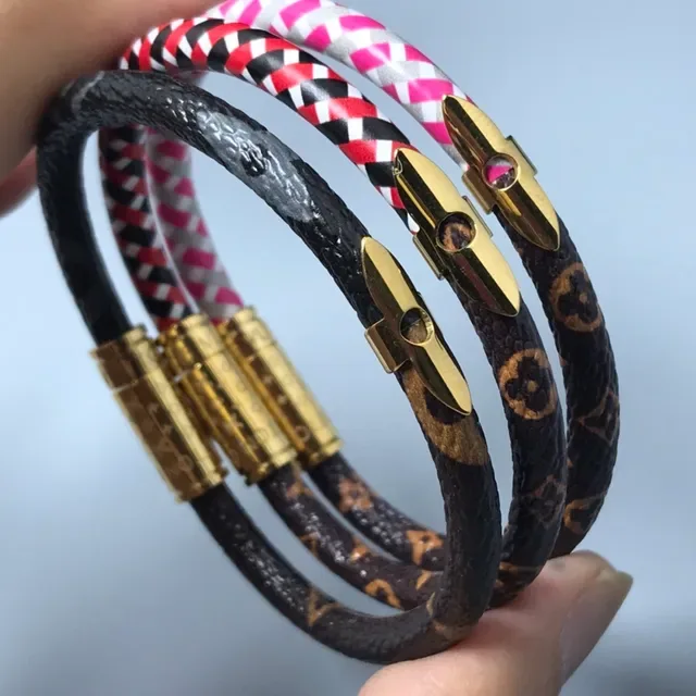 Louis Vuitton Snake Bracelet Brown Monogram and Red Black White Braided Leather Bracelet 2