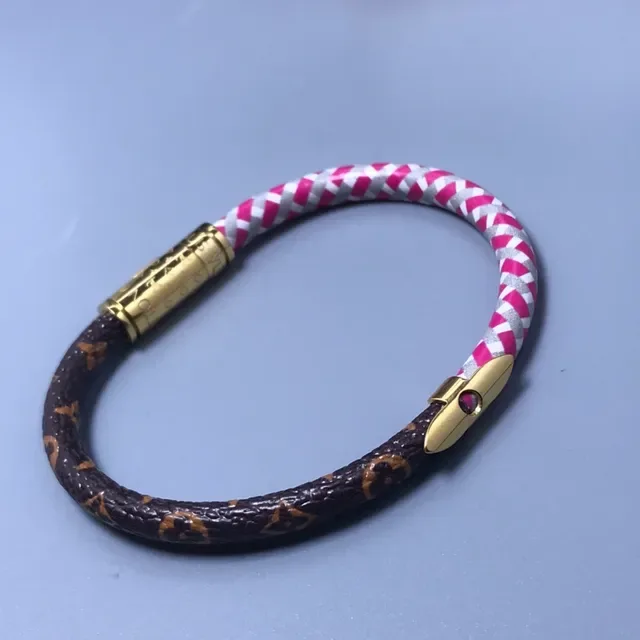 Louis Vuitton Snake Bracelet Brown Monogram and Red Black White Braided Leather Bracelet 6