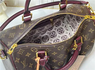 Louis Vuitton Speedy Boston Marron Bourgogne Monogram Canvas Leather Trim Boston Bag 3