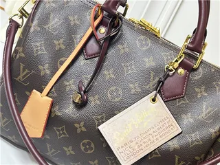Louis Vuitton Speedy Boston Marron Bourgogne Monogram Canvas Leather Trim Boston Bag 4