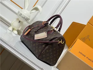 Louis Vuitton Speedy Boston Marron Bourgogne Monogram Canvas Leather Trim Boston Bag 8