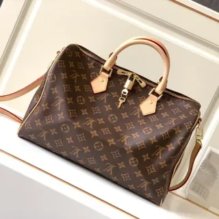Louis Vuitton Speedy Monogram Canvas Brown and Tan Boston Bag