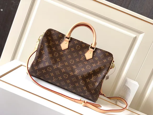 Louis Vuitton Speedy Monogram Canvas Brown and Tan Boston Bag 8