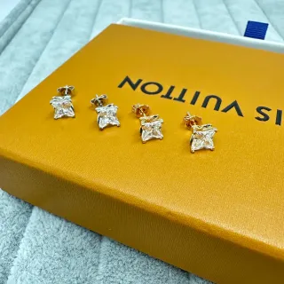 Louis Vuitton Square-Cut Stone Stud Earrings