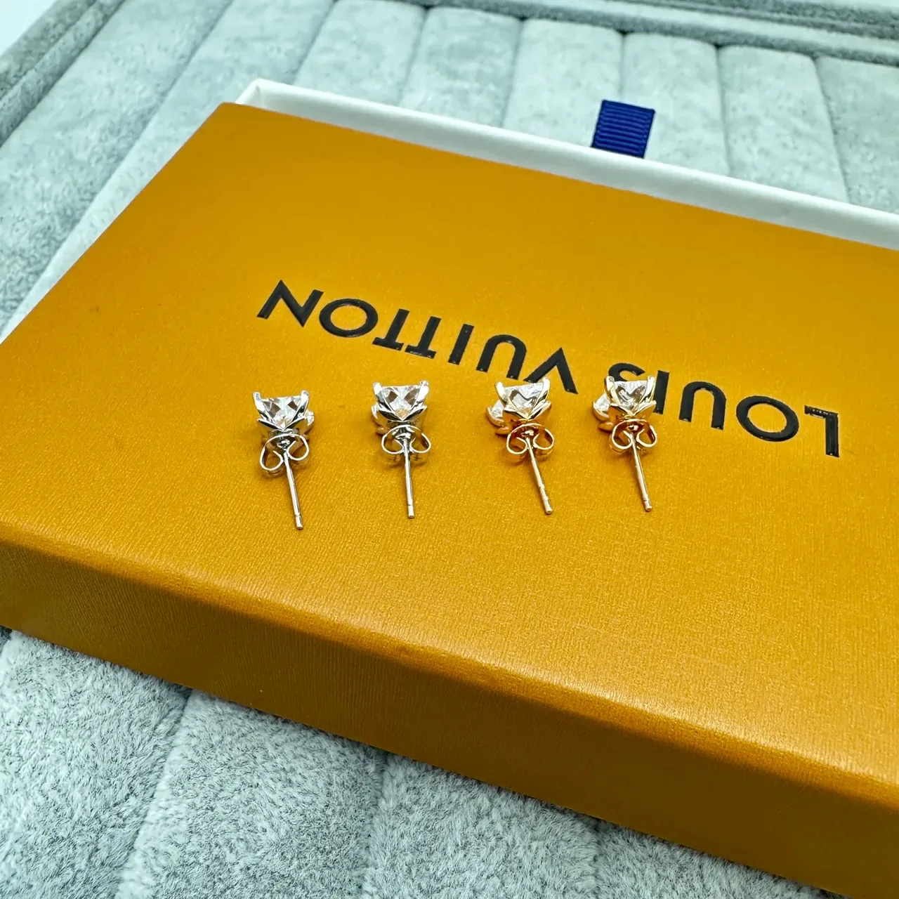 Louis Vuitton Square-Cut Stone Stud Earrings 4