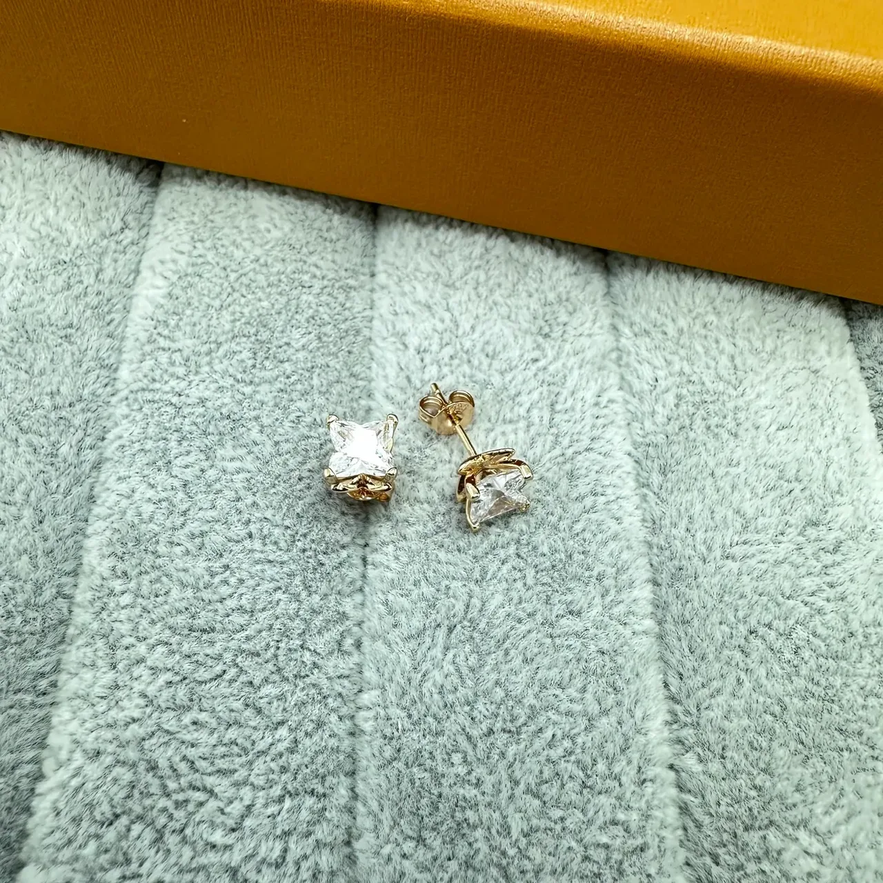 Louis Vuitton Square-Cut Stone Stud Earrings 6
