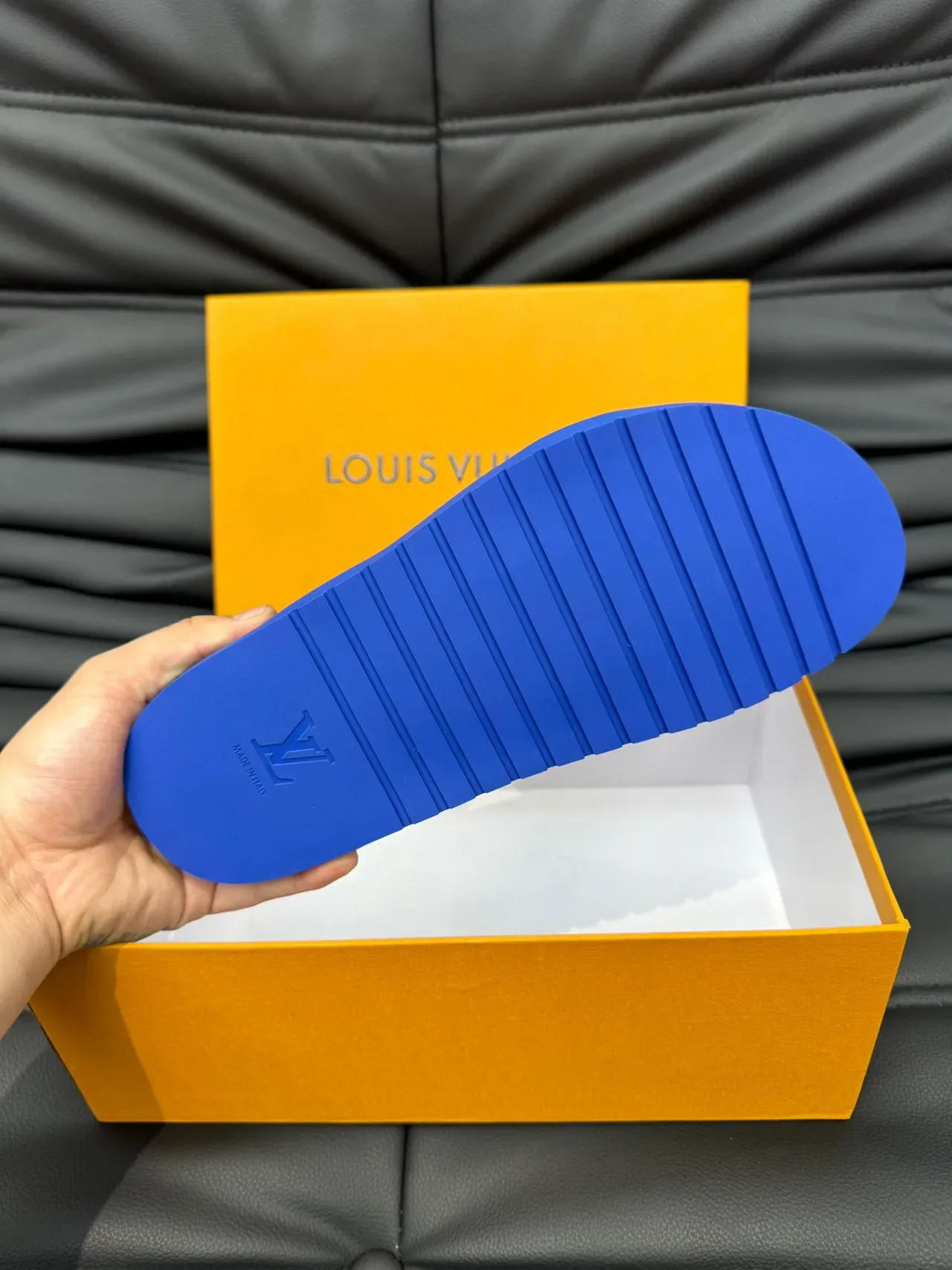 Louis Vuitton Studded Double-Strap Blue Casual Sandals 8