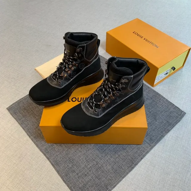 Louis Vuitton Trail Boot Black Monogram Canvas Hiking Boots 2