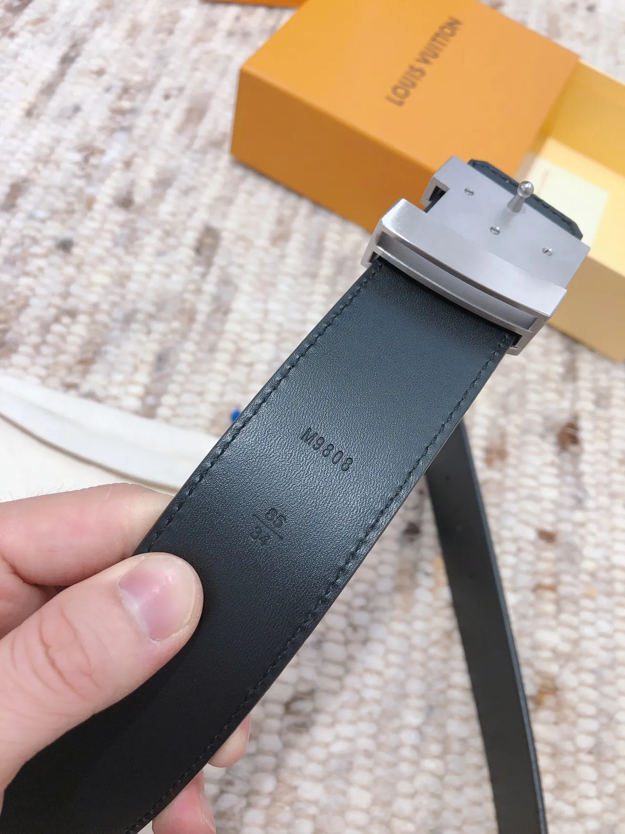 Louis Vuitton Turn-Lock Belt Damier Graphite Leather Belt 2