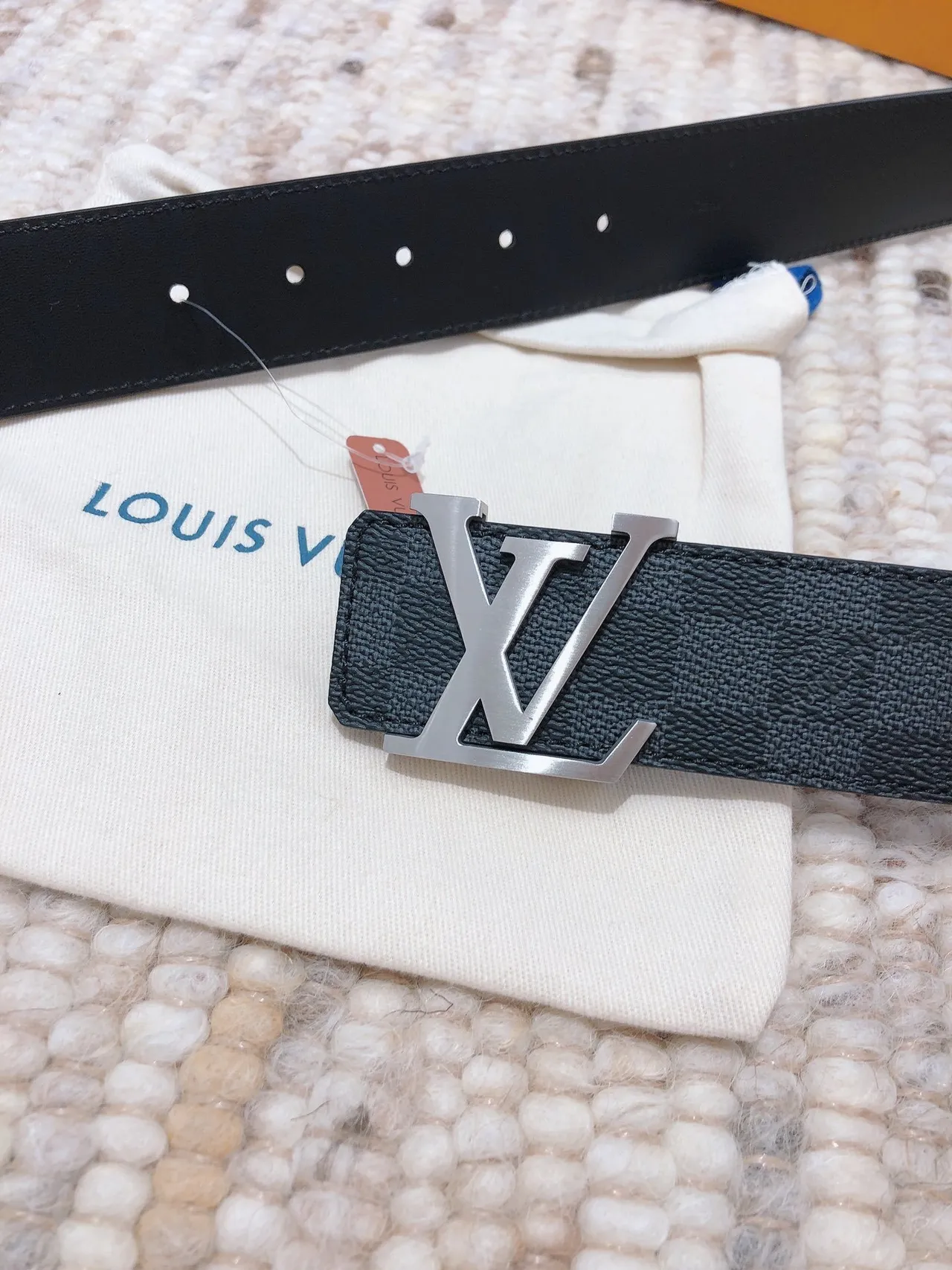 Louis Vuitton Turn-Lock Belt Damier Graphite Leather Belt 8