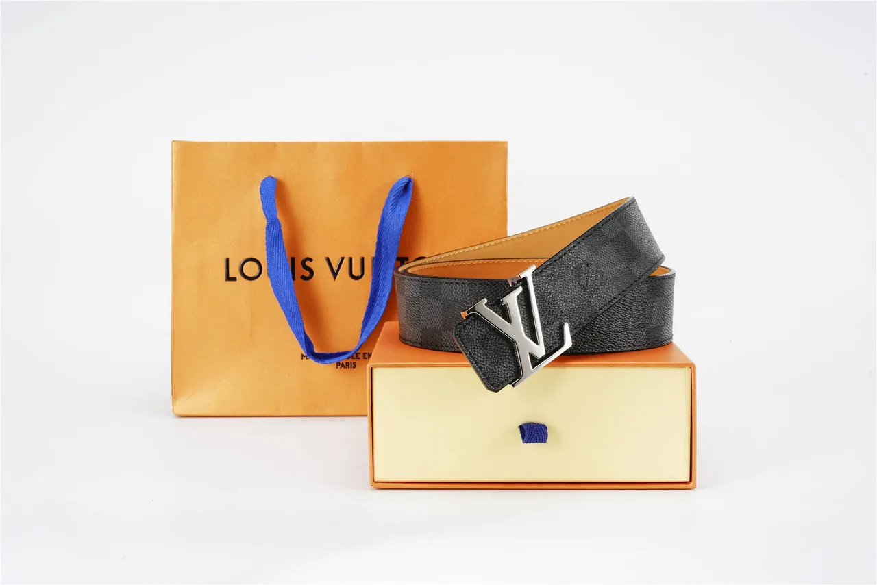 Louis Vuitton Turnlock Belt Damier Graphite Leather Belt 4