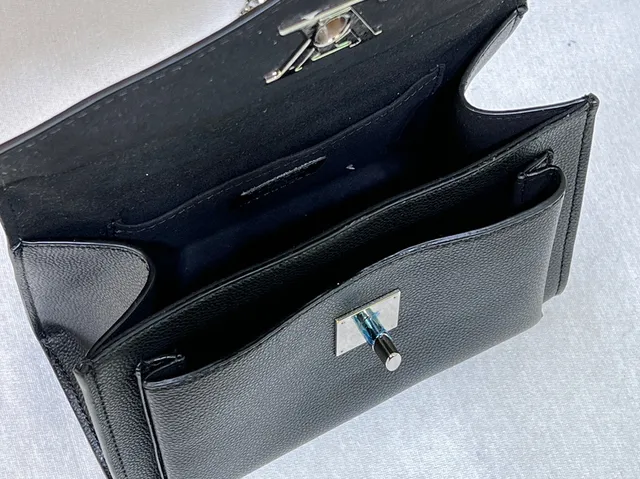 Louis Vuitton Twist Black Pebbled Leather Envelope Flap Chain Bag 5