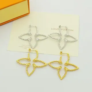Louis Vuitton Twisted Rope Openwork Floral Hoop Earrings