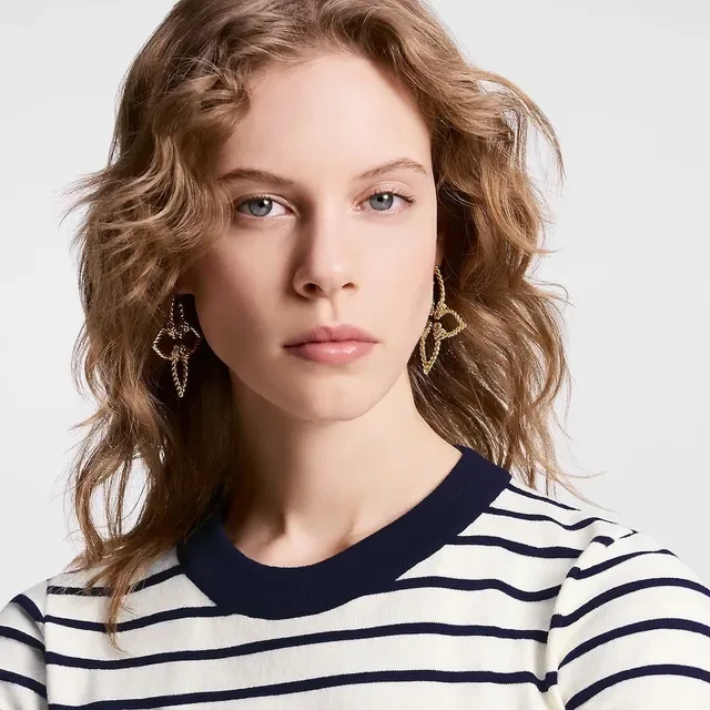 Louis Vuitton Twisted Rope Openwork Floral Hoop Earrings 2