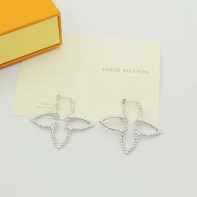 Louis Vuitton Twisted Rope Openwork Floral Hoop Earrings 3