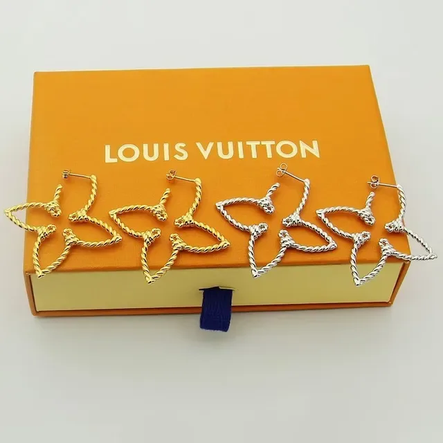 Louis Vuitton Twisted Rope Openwork Floral Hoop Earrings 7