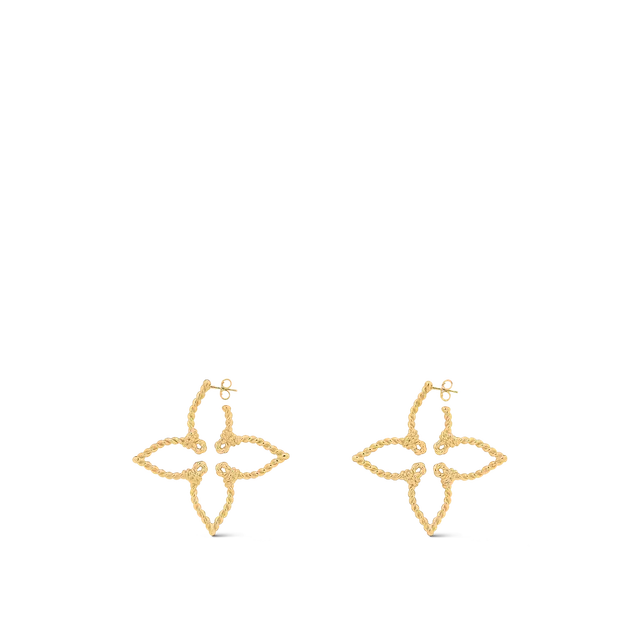 Louis Vuitton Twisted Rope Openwork Floral Hoop Earrings 9