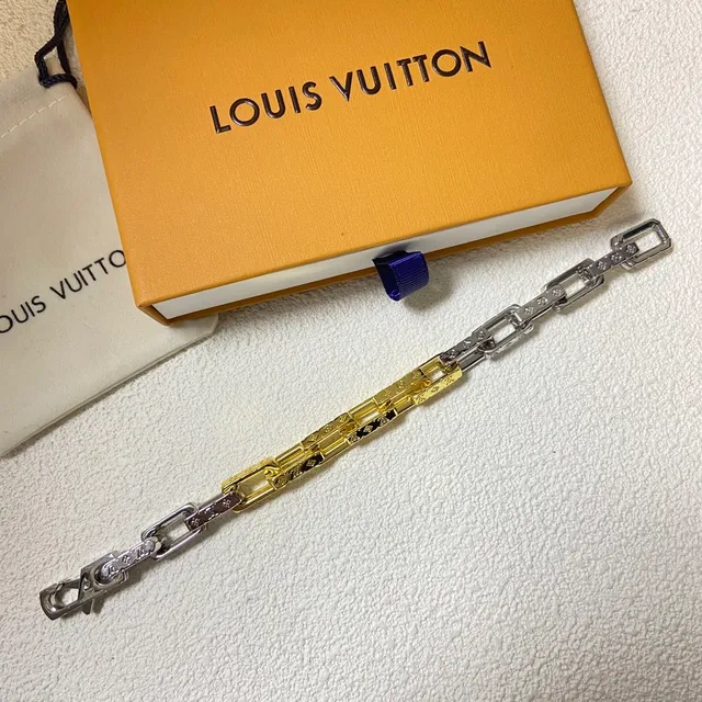 Louis Vuitton Two-Tone Monogram Chain Bracelet 3