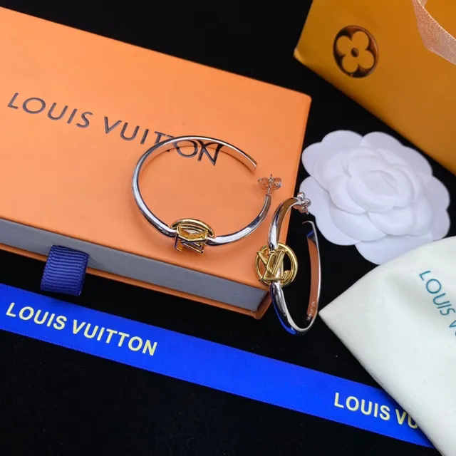 Louis Vuitton Two-Tone Monogram Circle Bangle Bracelets 2