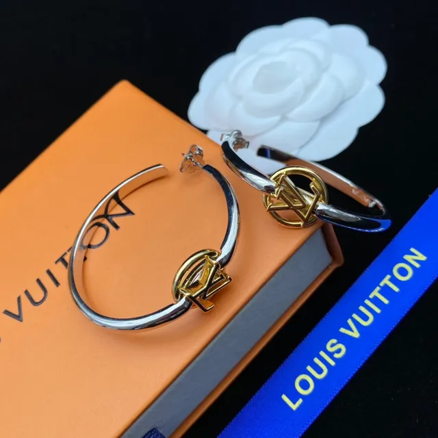 Louis Vuitton Two-Tone Monogram Circle Bangle Bracelets 4