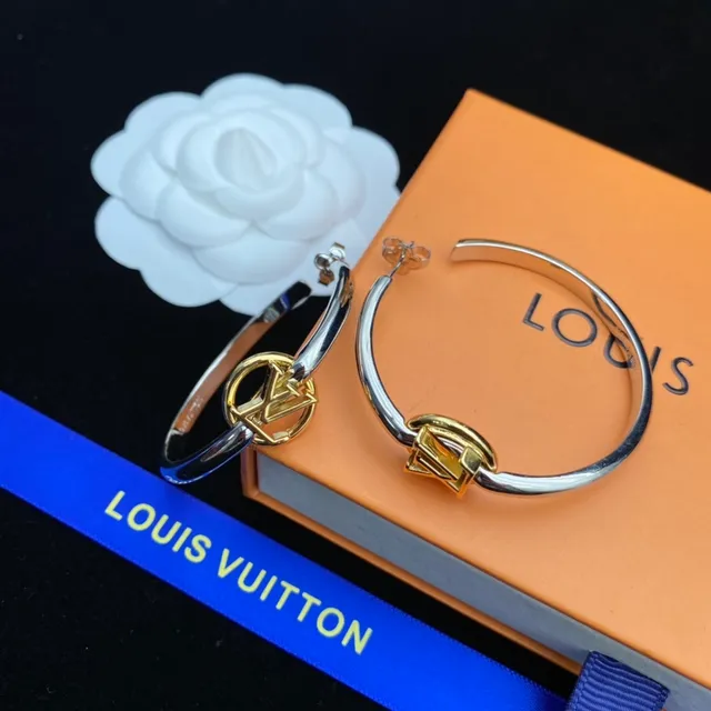 Louis Vuitton Two-Tone Monogram Circle Bangle Bracelets 6
